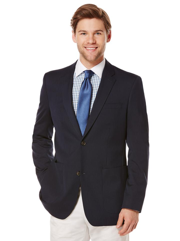 Perry Ellis Textured Stripe 2 Button Suit Jacket