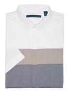 Perry Ellis Short Sleeve Stripe Color Block Shirt
