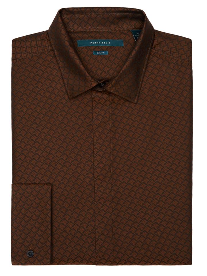 Perry Ellis Slim Fit Iridescent Diamond Shirt