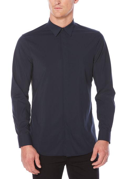 Perry Ellis Slim Solid Contrast Stripe Shirt