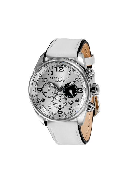 Perry Ellis Gt Chrono White Leather Watch