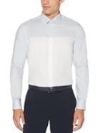 Perry Ellis Roll Sleeve Color Block Oxford Shirt