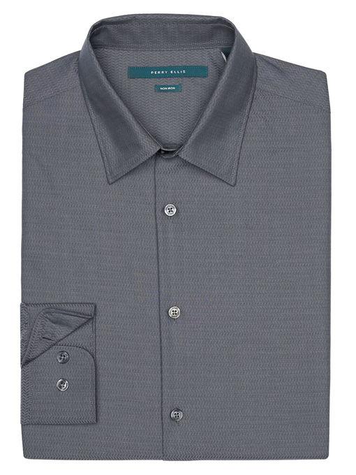 Perry Ellis Big And Tall Zigzag Textured  Shirt
