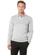 Perry Ellis Solid Textured V-neck Sweater