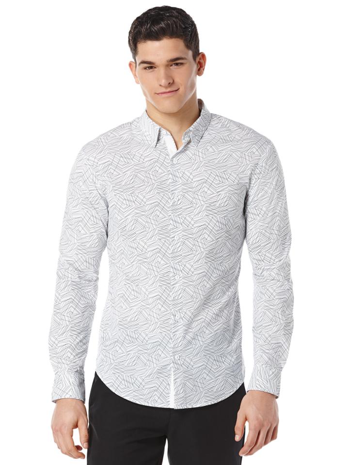Perry Ellis Slim Fit Active Geo Print Shirt