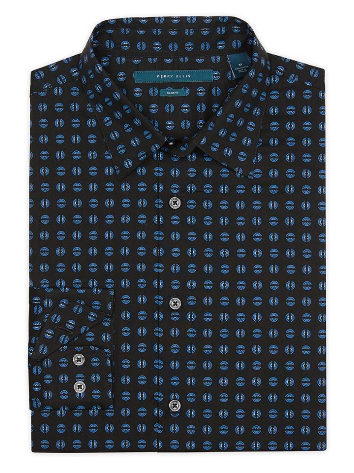 Perry Ellis Slim Fit Exclusive Circular Print Shirt