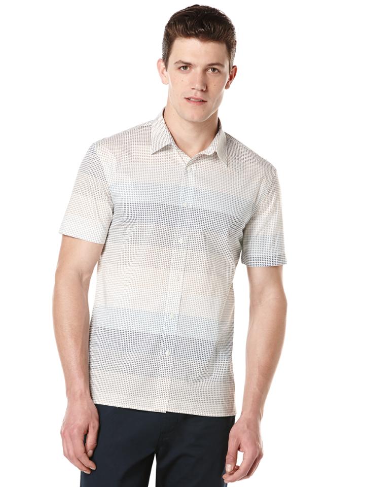 Perry Ellis Multi-color Horizontal Dot Stripe Shirt