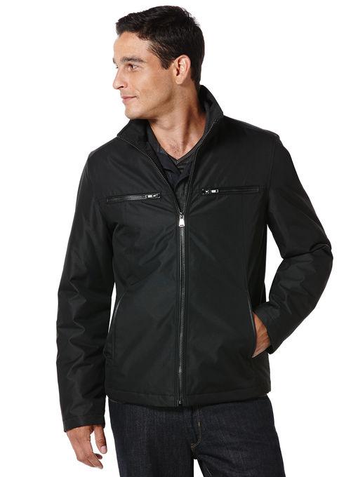 Perry Ellis Big Dobby Tech Zipper Front Jacket