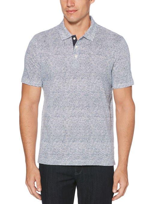 Perry Ellis Scribble Print Pima Cotton Polo