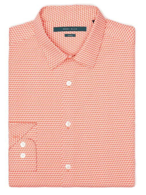 Perry Ellis Slim Cube Print Shirt