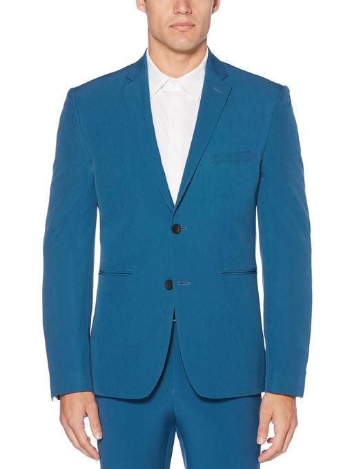Perry Ellis Very Slim Turquoise Solid Tech Jacket