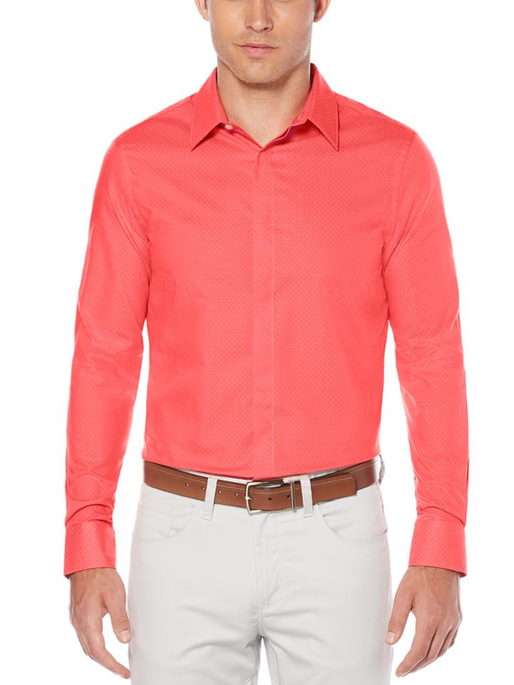 Perry Ellis Slim Fit Micro Box Shirt