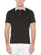 Perry Ellis Striped-collar Slim Fit Pima Cotton Polo