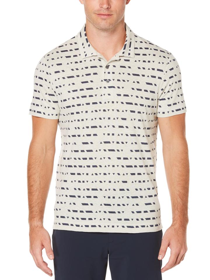 Perry Ellis Short Sleeve Broken Geo Print Polo