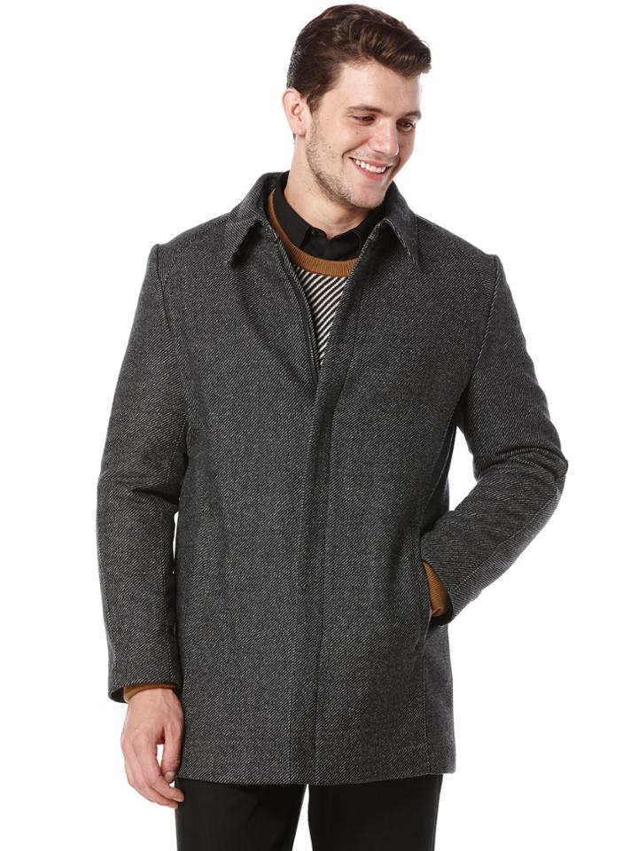 Perry Ellis Wool Twill Top Coat
