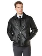 Perry Ellis Leather Bomber Jacket
