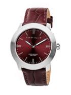 Perry Ellis Unisex Slim Line Brown Leather Watch