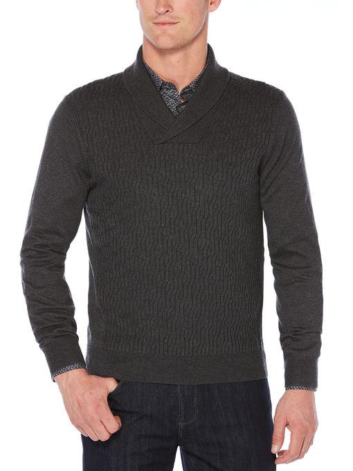 Perry Ellis Cable Shawl Pullover Cardigan