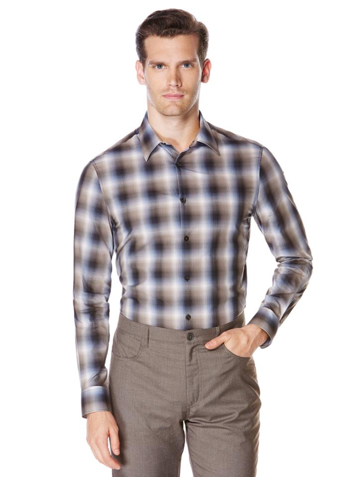 Perry Ellis Ombre Plaid Check Shirt
