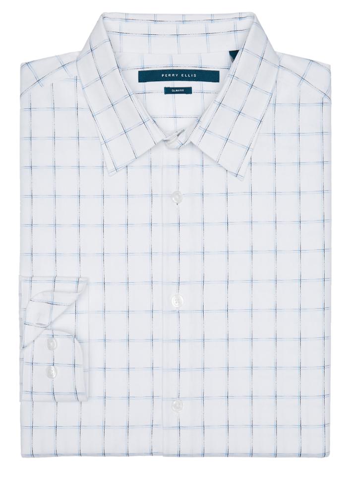 Perry Ellis Slim Fit Broken Check Shirt