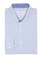 Perry Ellis Slim Fit Blue Check Dress Shirt