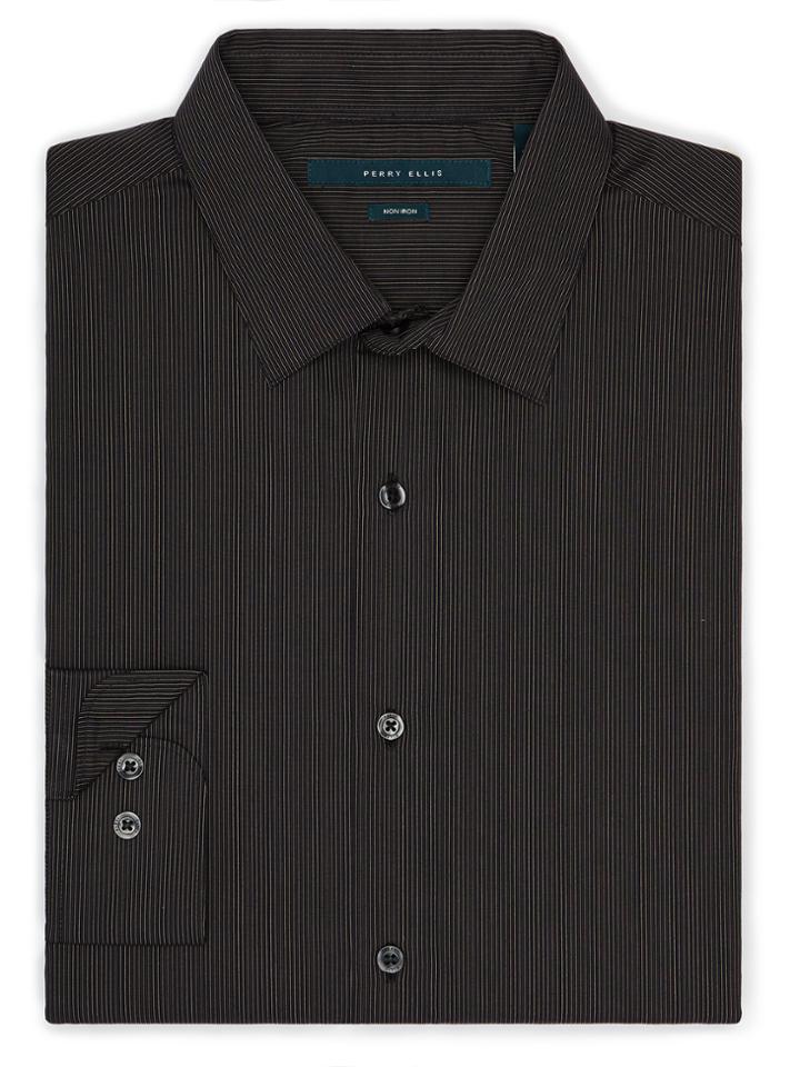 Perry Ellis Non-iron Tonal Mini Stripe Shirt