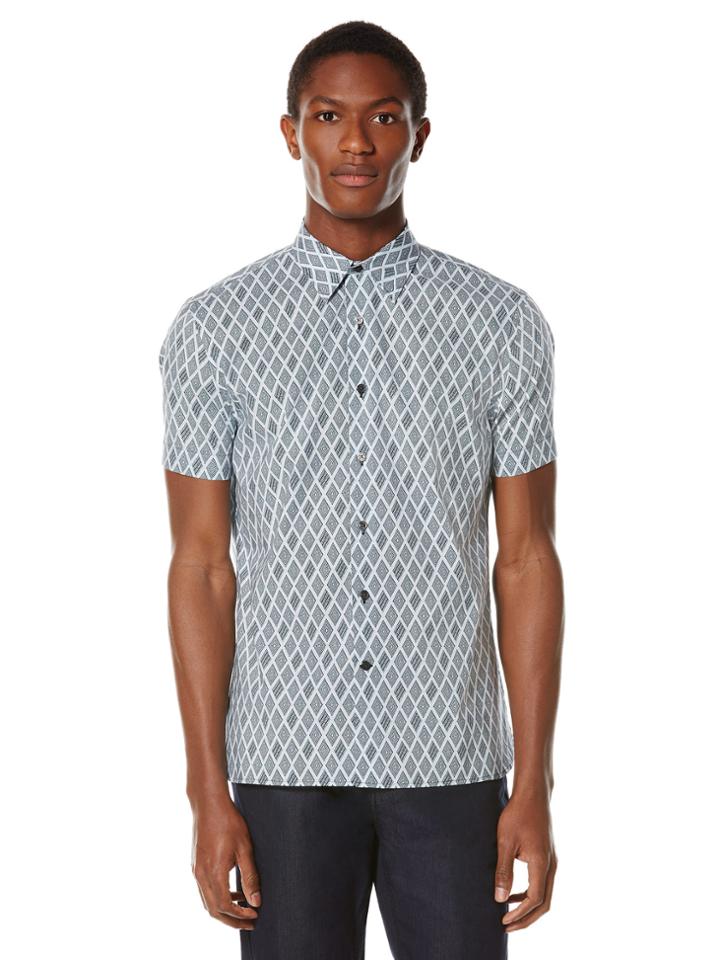 Perry Ellis Big And Tall Short Sleeve Large Diamond Shirt