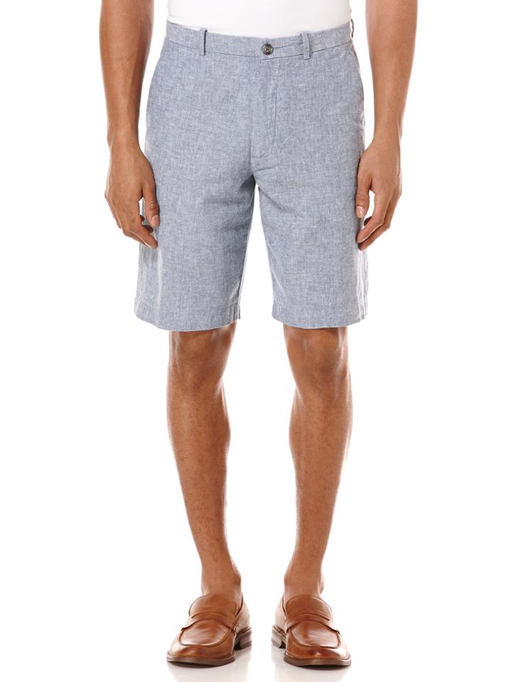 Perry Ellis Linen Cotton Textured Solid Short