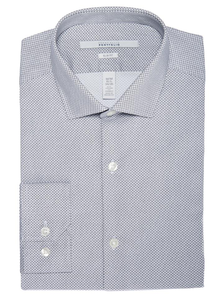 Perry Ellis Slim Fit Double Dot Dress Shirt