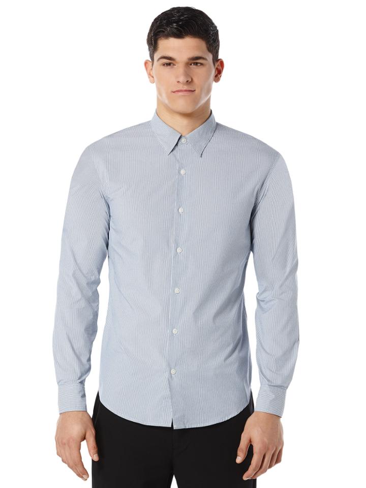 Perry Ellis Slim Fit Active Mini Stripe Shirt