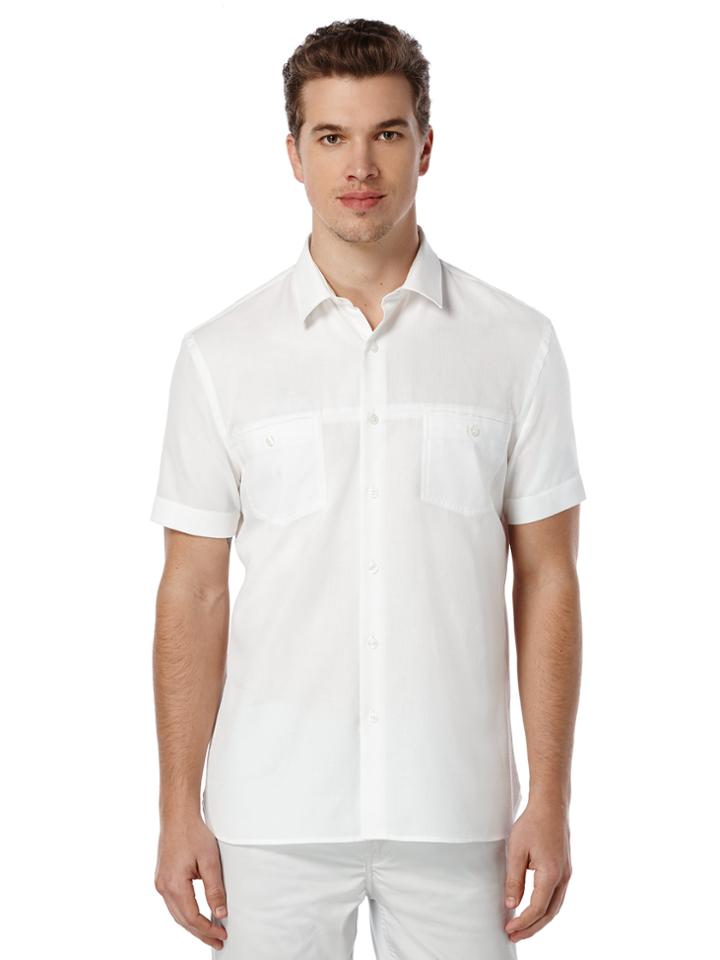 Perry Ellis Short Sleeve Dobby Textured Shirt