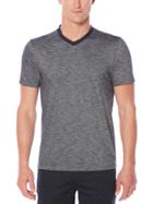 Perry Ellis Short Sleeve Solid Slub V-neck