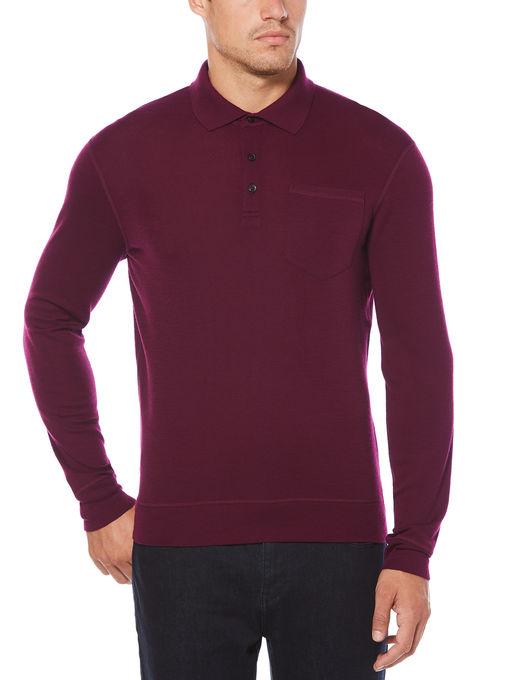 Perry Ellis Lightweight Merino Polo Sweater