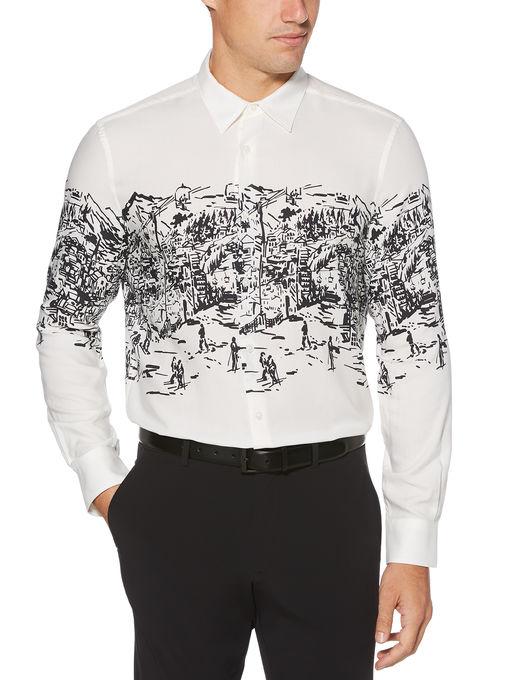 Perry Ellis Ski Print Shirt