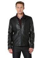 Perry Ellis Faux Leather Bomber