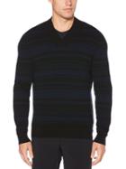 Perry Ellis Textured Stripe V-neck Sweater