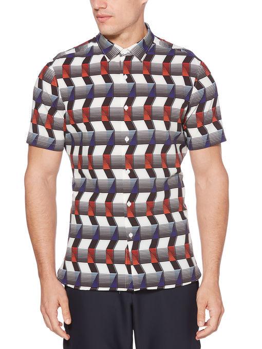 Perry Ellis Short Sleeve Ladder Shirt