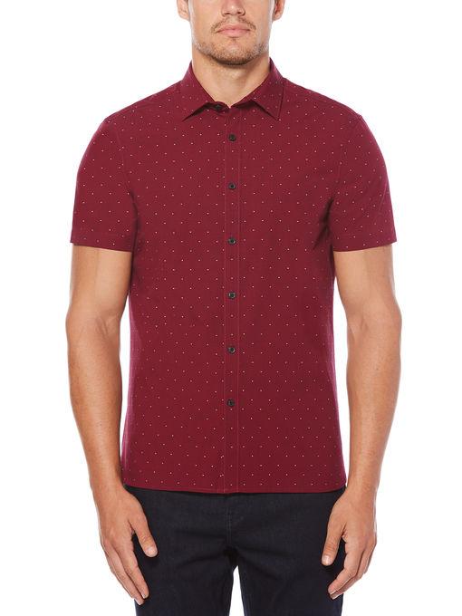 Perry Ellis Slim Short Sleeve Dot Shirt