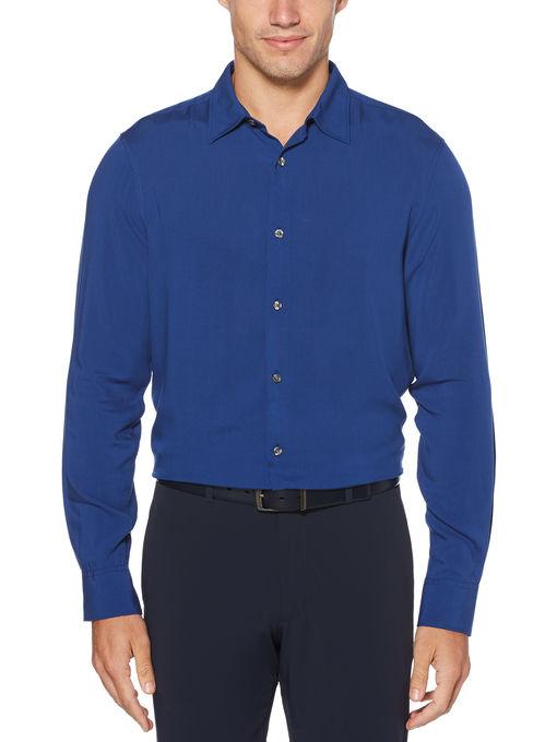 Perry Ellis Solid Poplin Shirt