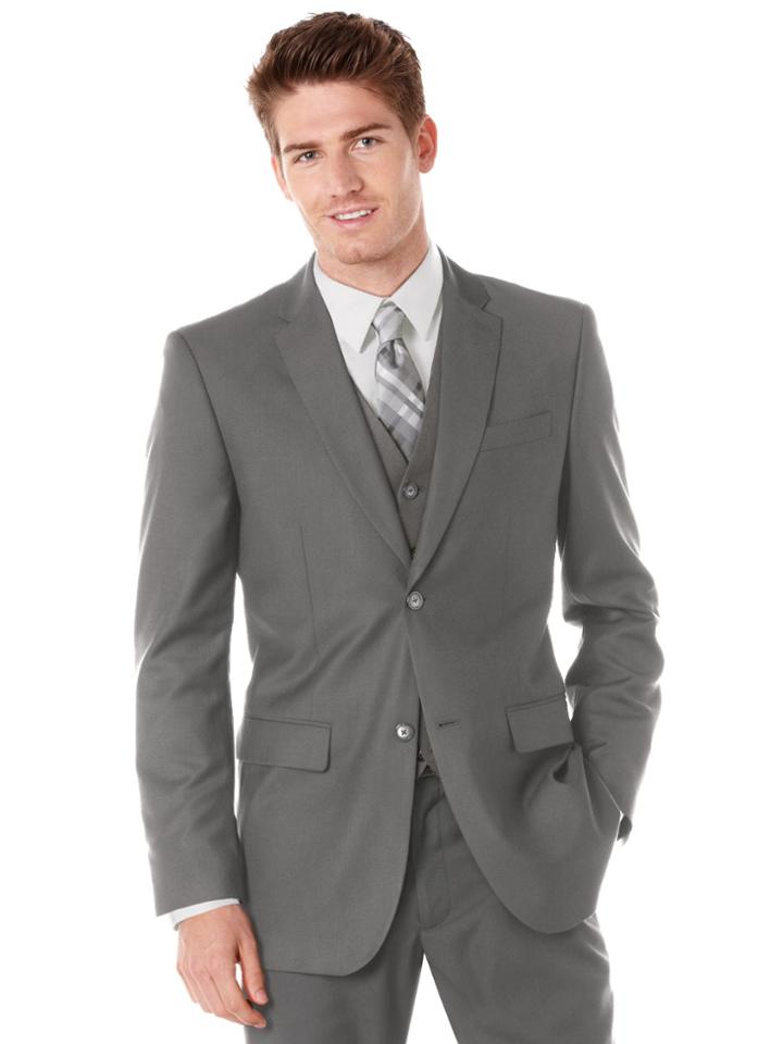 Perry Ellis Sharkskin Solid Suit Jacket