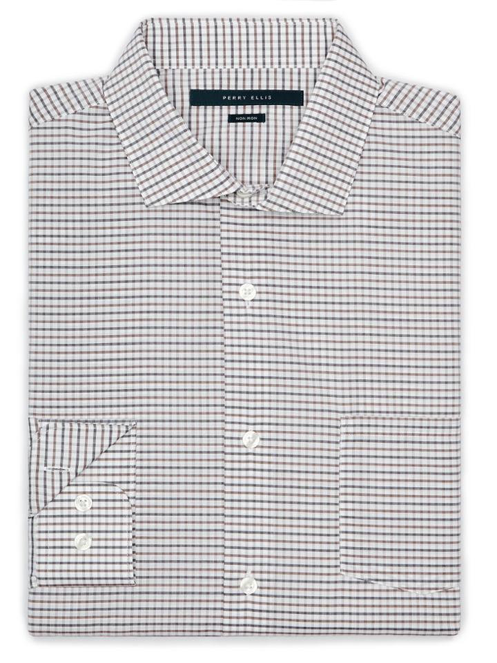 Perry Ellis Non-iron Mini Check Pattern Shirt