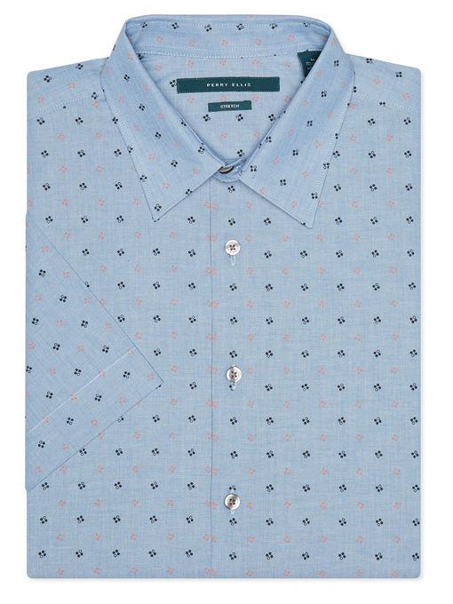 Perry Ellis Short Sleeve Mini Diamond Shirt