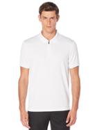 Perry Ellis Pique Textured Zip Neck Polo