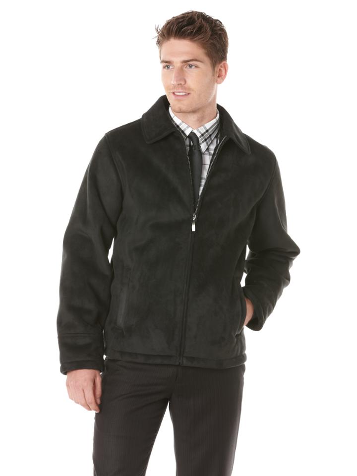 Perry Ellis Faux Shearling Zip Front Jacket