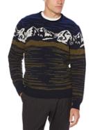 Perry Ellis Lambswool Mountain Print Sweater