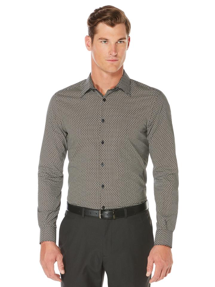 Perry Ellis Non-iron Layered Circle Print Shirt