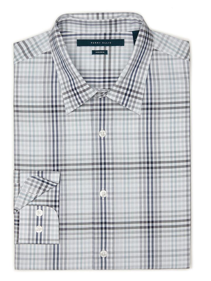 Perry Ellis Non-iron Ombre Check Shirt