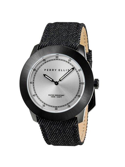 Perry Ellis Slim Line Black Jeans Watch