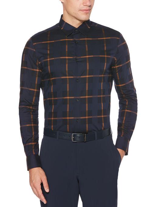 Perry Ellis Plaid Dobby Shirt