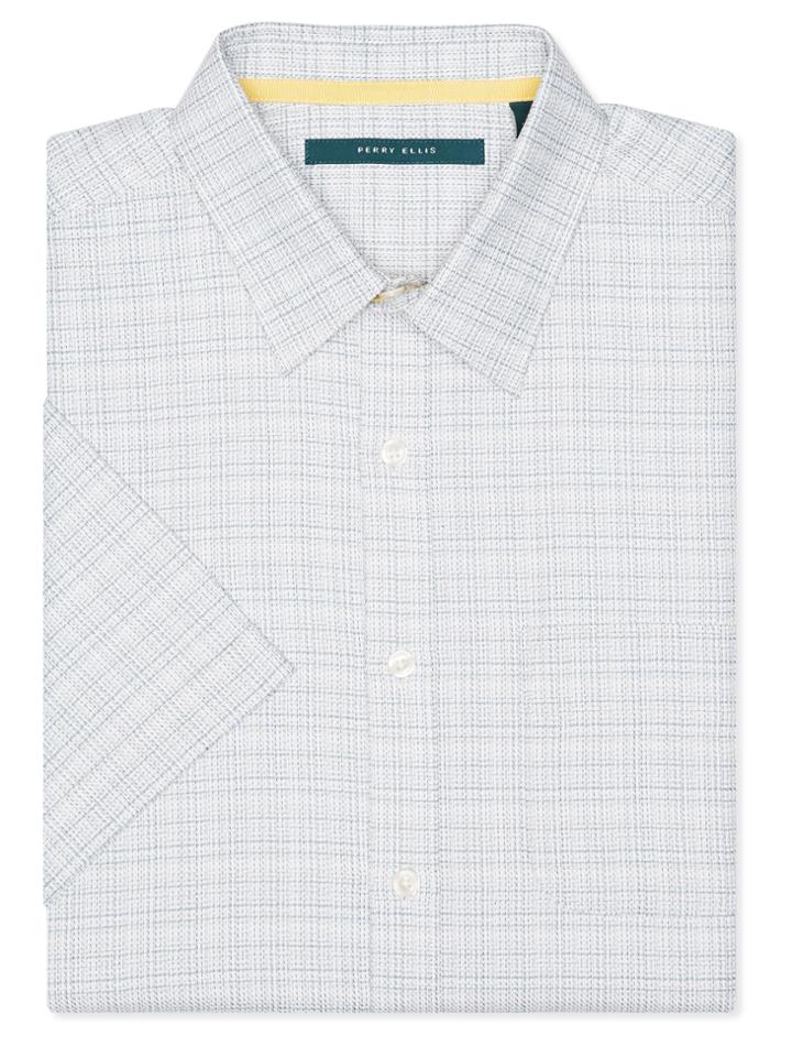 Perry Ellis Short Sleeve Sketch Textured Shirt